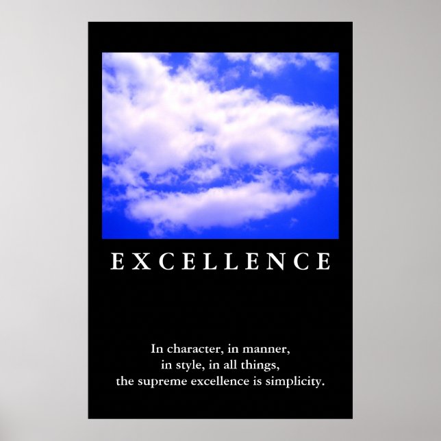 Poster Citation d'excellence Blue Sky Motivation (Devant)