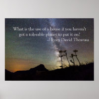 Citation D'Henry Thoreau Avec Ciel Nocturne Et Cos