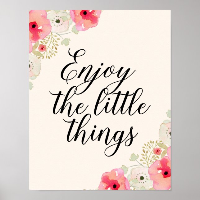 Poster Citation d'inspiration Art Profitez des petites ch (Devant)