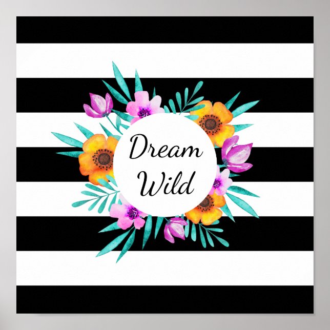 Poster Citation "Dream Wild" de la couronne florale d'aqu (Devant)