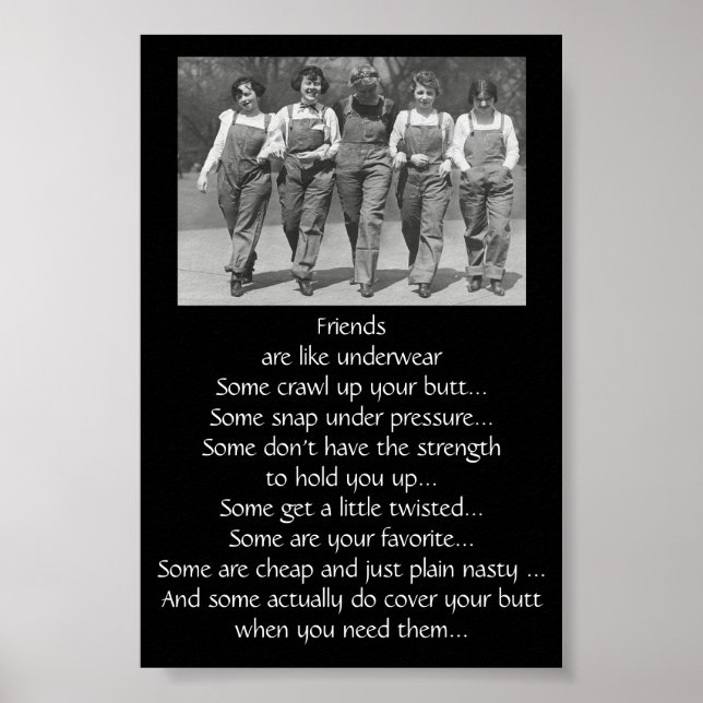 Poster Citation drôle À propos Les amis sont comme les so (Devant)