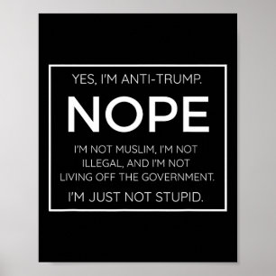 Poster Citation drôle anti-Trump - Je ne suis simplement 