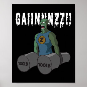 Poster Citation Drôle Bodybuilding Gym-zombies veut un ga