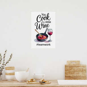 Poster Citation Drôle Cuisine