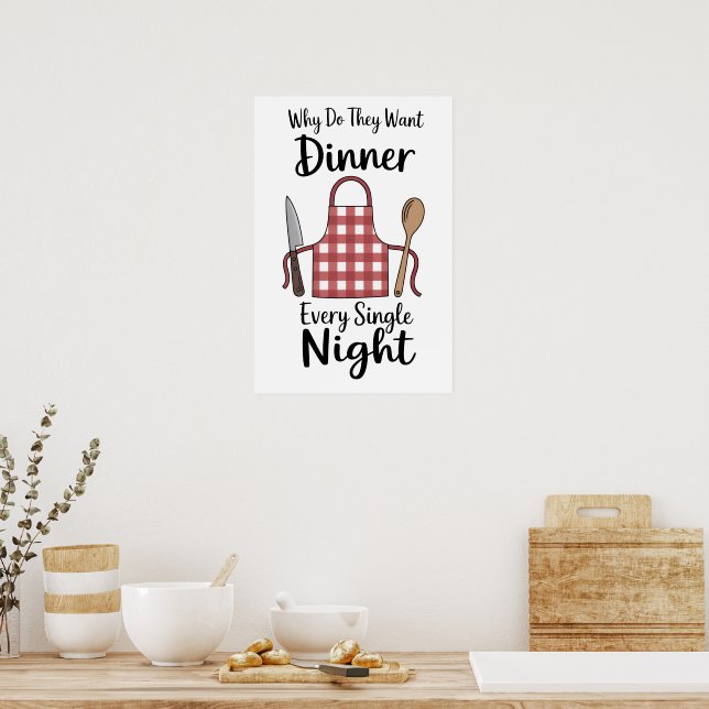 Poster Citation Drôle Cuisine (Cuisine)