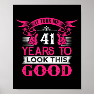 Poster Citation drôle d'anniversaire 41 ans Graphiques 41