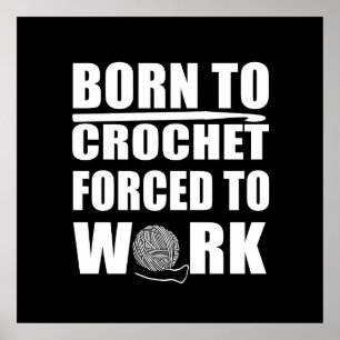 Poster citation drôle de crochet cadeau de crochet