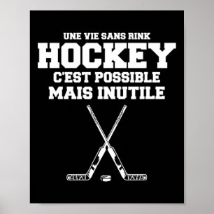 Poster Citation drôle de sport de hockey sur glace pour h