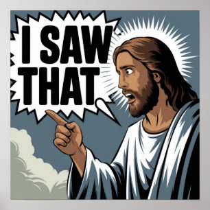 Poster Citation drôle Jésus Meme J'ai vu ça chrétien