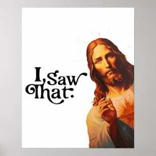 Poster Citation drôle Jésus mème J'ai vu ce chrétien