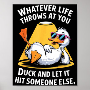 Poster Citation drôle pour les amateurs de canards pour h