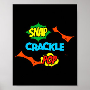 Poster Citation drôle rétro Snap Crackle P Relax jeu de m