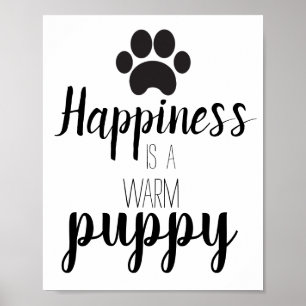 Poster Citation du bonheur du chien chiot