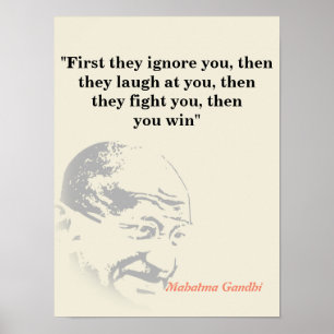 Poster Citation Du Mahatma Gandhi Sur La Victoire