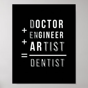 Poster citation du médecin ingénieur artiste dentiste