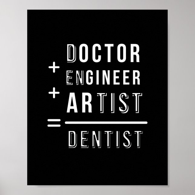 Poster citation du médecin ingénieur artiste dentiste (Devant)