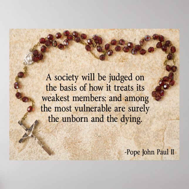 Poster Citation du pape Jean-Paul II (Devant)