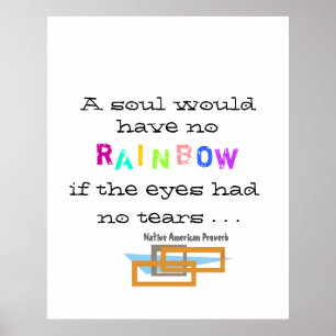 Poster citation du proverbe arc-en-ciel sur l'affiche