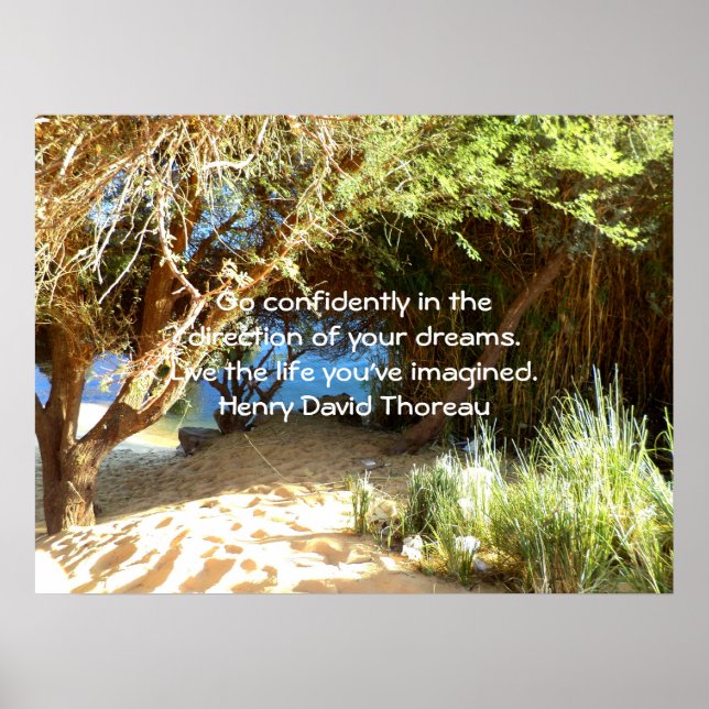 Poster Citation du rêve motivationnel Henry David Thoreau (Devant)