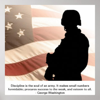 Poster Citation du soldat américain W/George washington