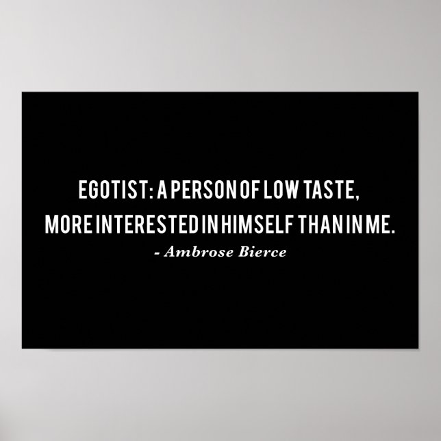 Poster Citation Eégocist de Ambrose Bierce (Devant)