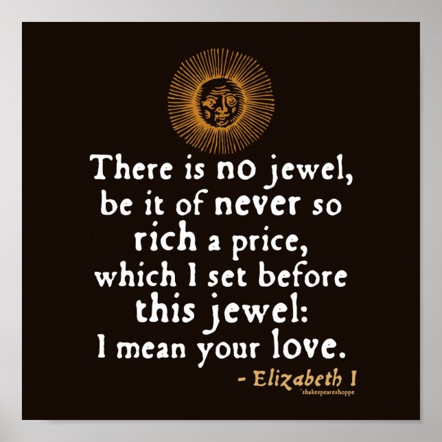 Poster Citation Elizabeth I "Golden Speech" (Devant)