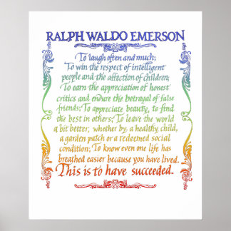Poster Citation Emerson-Succès, arc-en-ciel