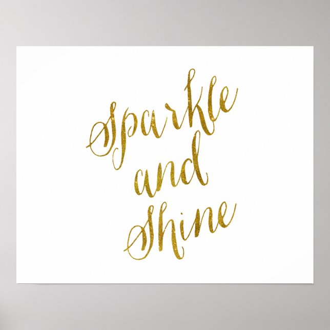 Poster Citation étincelante et brillante Faux Gold Foil (Devant)