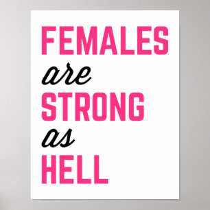 Poster Citation Femme Strong Hell Gym