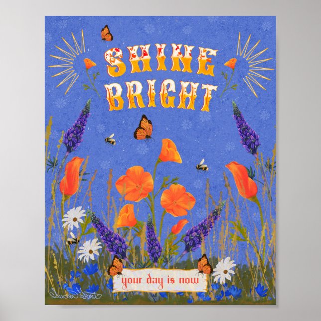 Poster Citation Fleur sauvage Inspiration Poppies Califor (Devant)