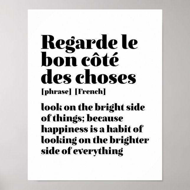 Poster Citation Française Inspirante Regardez Du Côté Lum (Devant)