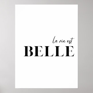 Poster Citation française "La vie est belle"
