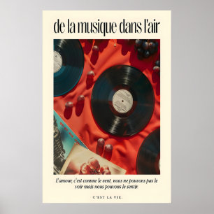 Poster Citation Française Vinyle Art Print Musique Rétro