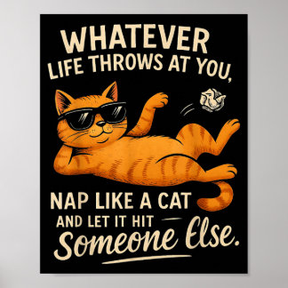 Poster Citation graphique de chat drôle pour les amateurs