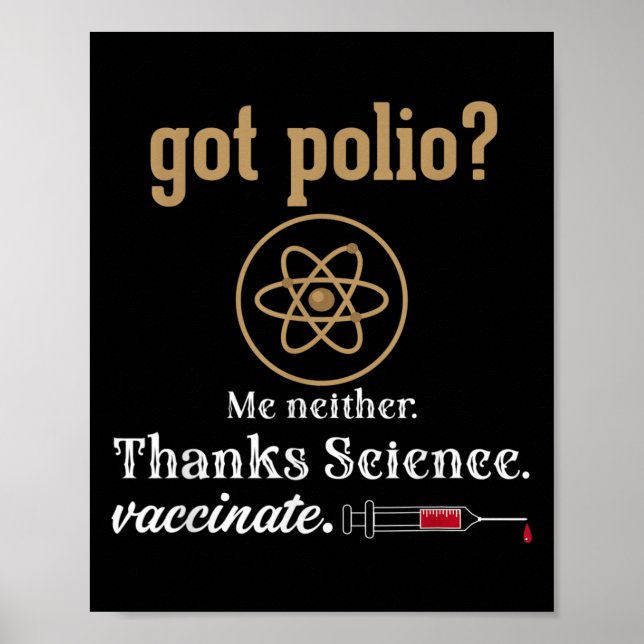 Poster Citation graphique de l'Humour amusant vacciné Sci (Devant)
