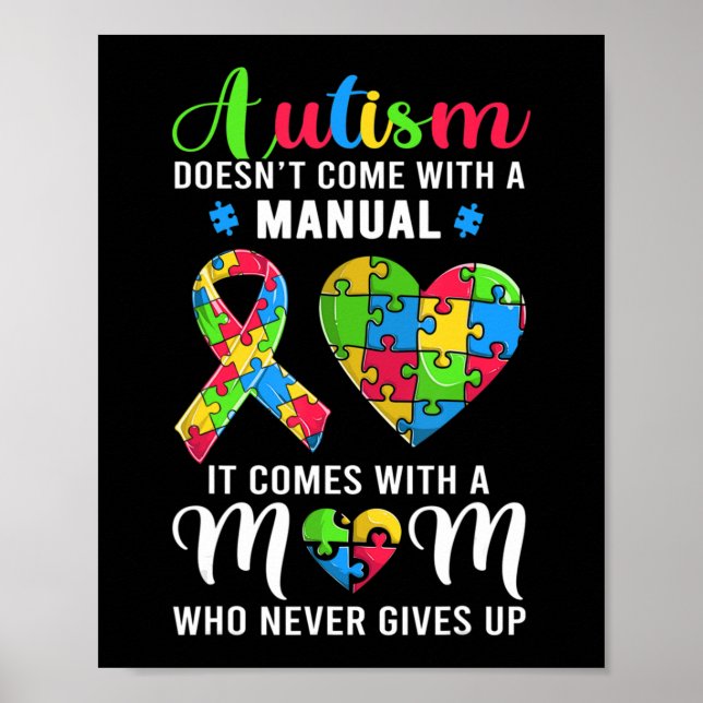 Poster Citation inspirante Autisme Maman Chemise Autisme (Devant)