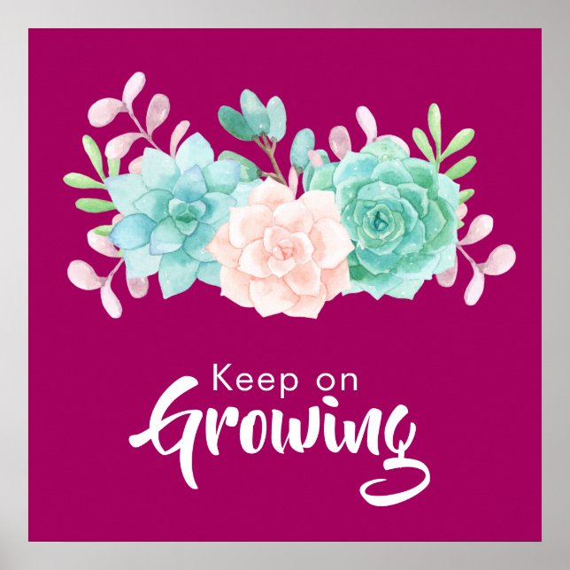 Poster Citation inspirante avec Fleurs Pastel (Devant)