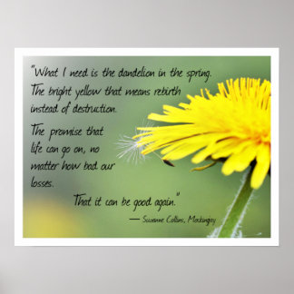 Poster Citation inspirante avec photo Dandelion