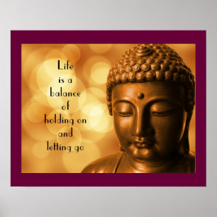 Poster Citation inspirante avec une image de Bouddha