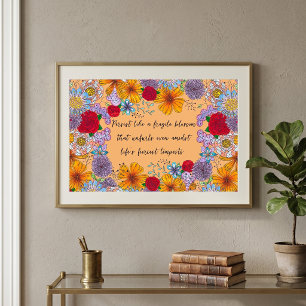 Poster Citation Inspirante Bohème Florale Botanique Color
