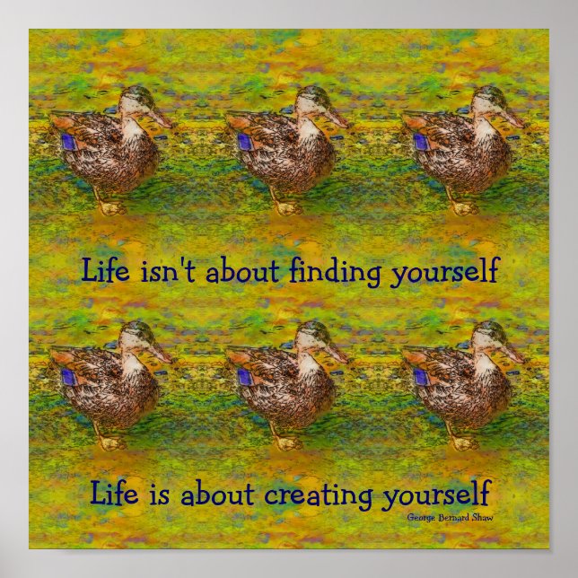 Poster Citation inspirante Cute Ducks Life (Devant)