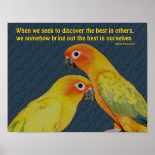 Poster Citation Inspirante d'attitude des perroquets mign