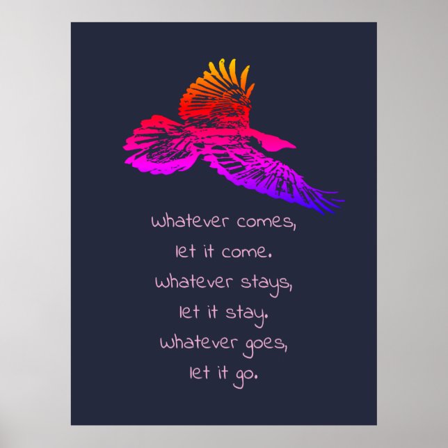 Poster Citation inspirante de Black Raven Bird (Devant)