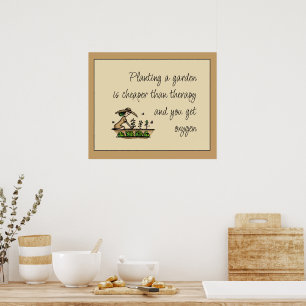 Poster Citation Inspirante de Jardinage Moins Cher que la