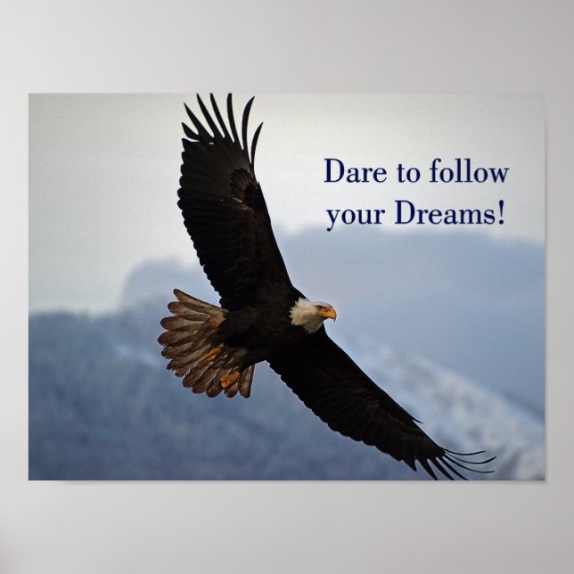 Poster Citation inspirante de l'aigle à tête blanche (Devant)