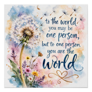 Poster Citation Inspirante de Pissenlit à l'Aquarelle Col