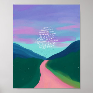 Poster Citation inspirante et art naturel coloré