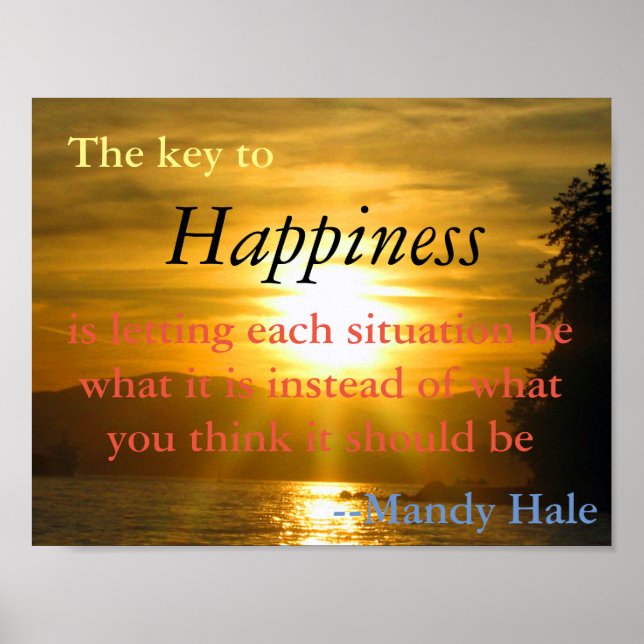 Poster Citation inspirante et motivante sur le bonheur (Devant)