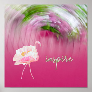 Poster Citation Inspirante Flamant Rose Parole Inspirante