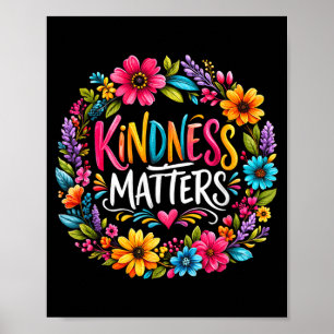 Poster Citation Inspirante Fleur Colorée de Gentillesse